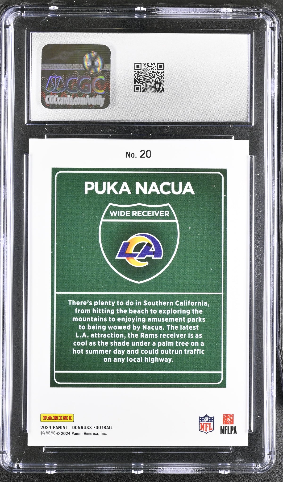 2024 Donruss Puka Nacua Downtown #20 CGC 9 Los Angeles Rams
