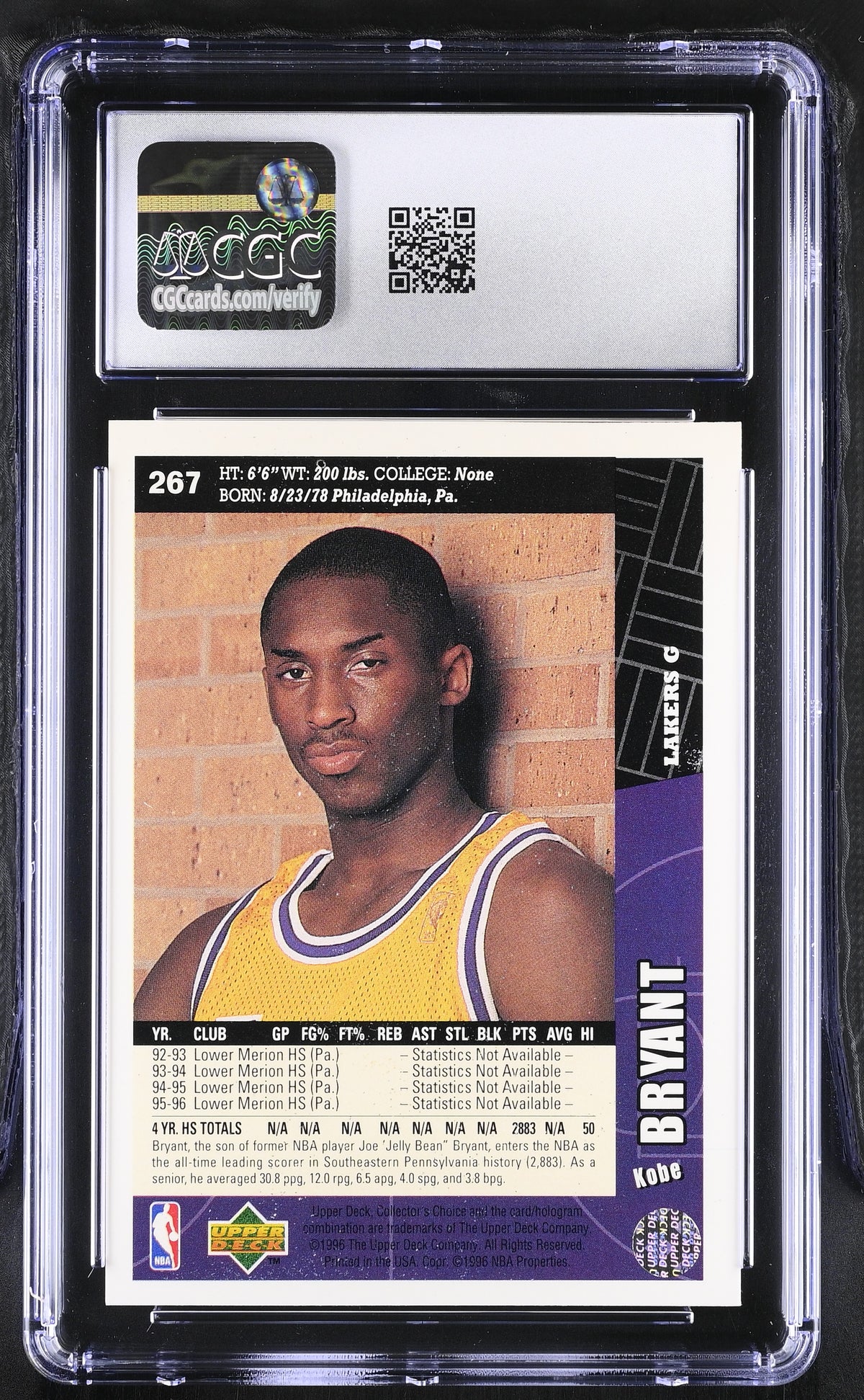 1996-97 Collector's Choice Kobe Bryant #267 CGC 8.5 Los Angeles Lakers