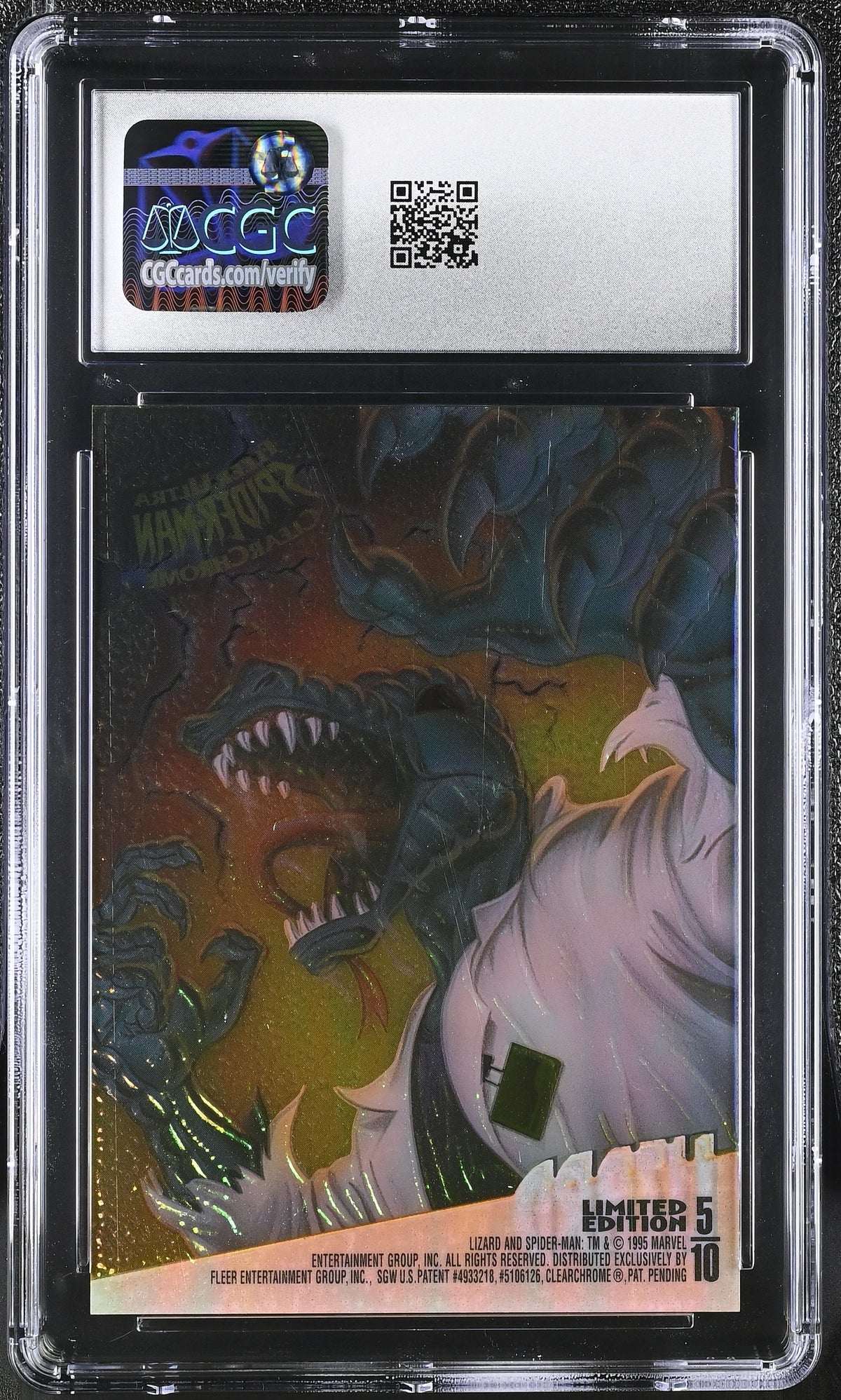 1995 Fleer Ultra Spider-Man Lizard #5 of 10 ClearChrome CGC 9.5