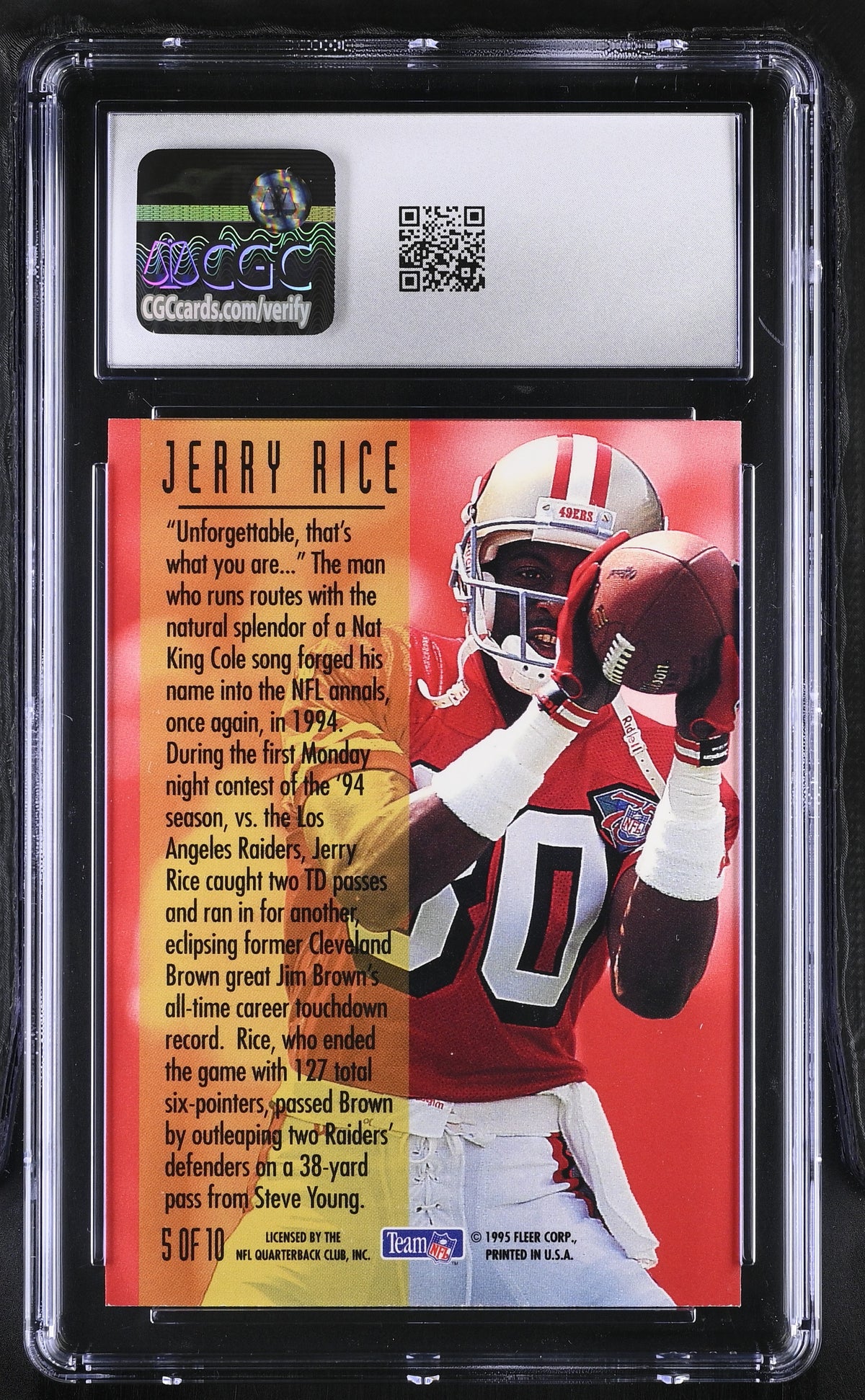 1995 Fleer Jerry Rice TD Sensations #5 CGC 9 San Francisco 49ers