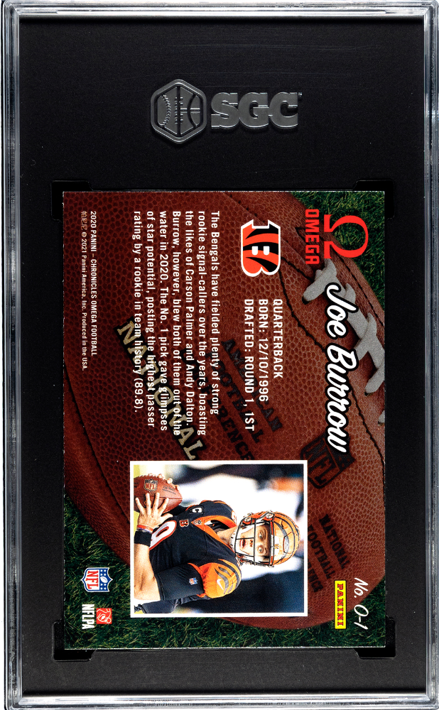2020 Panini Chronicles Joe Burrow Omega Rookie #O-1 SGC 9 bengals
