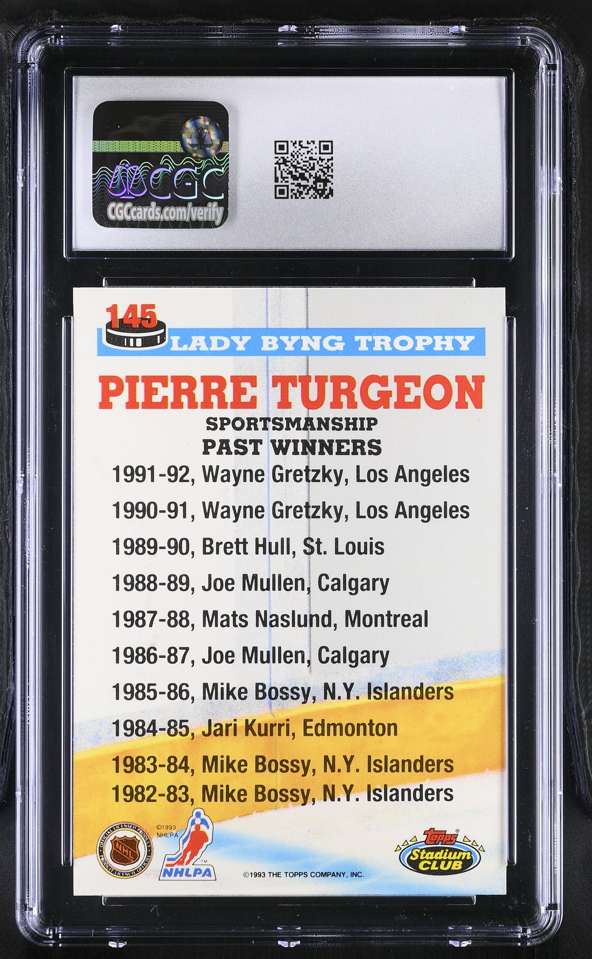 1993-94 Stadium Club Pierre Turgeon #145 CGC 9