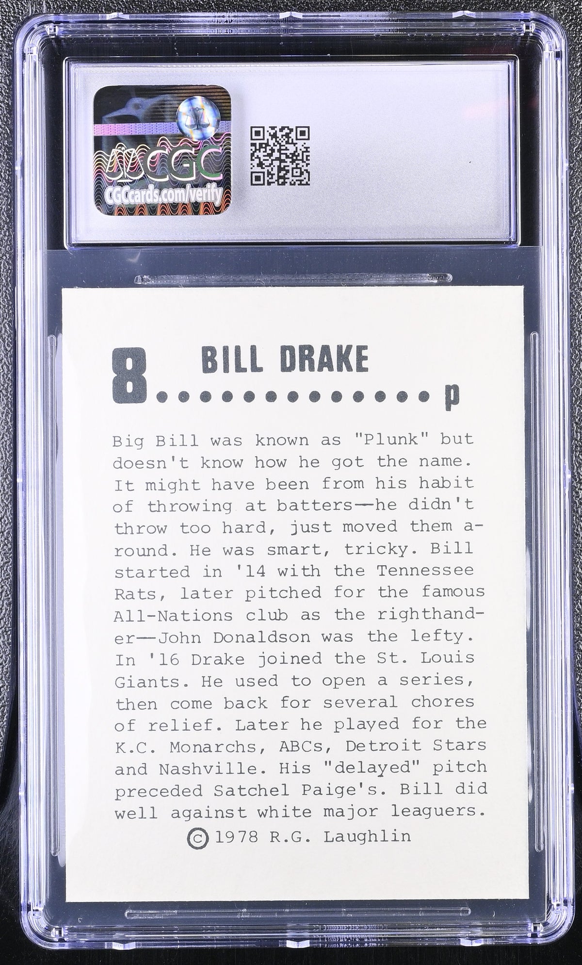 1978 Laughlin Long-Ago Black Stars Bill Drake #8 CGC 9