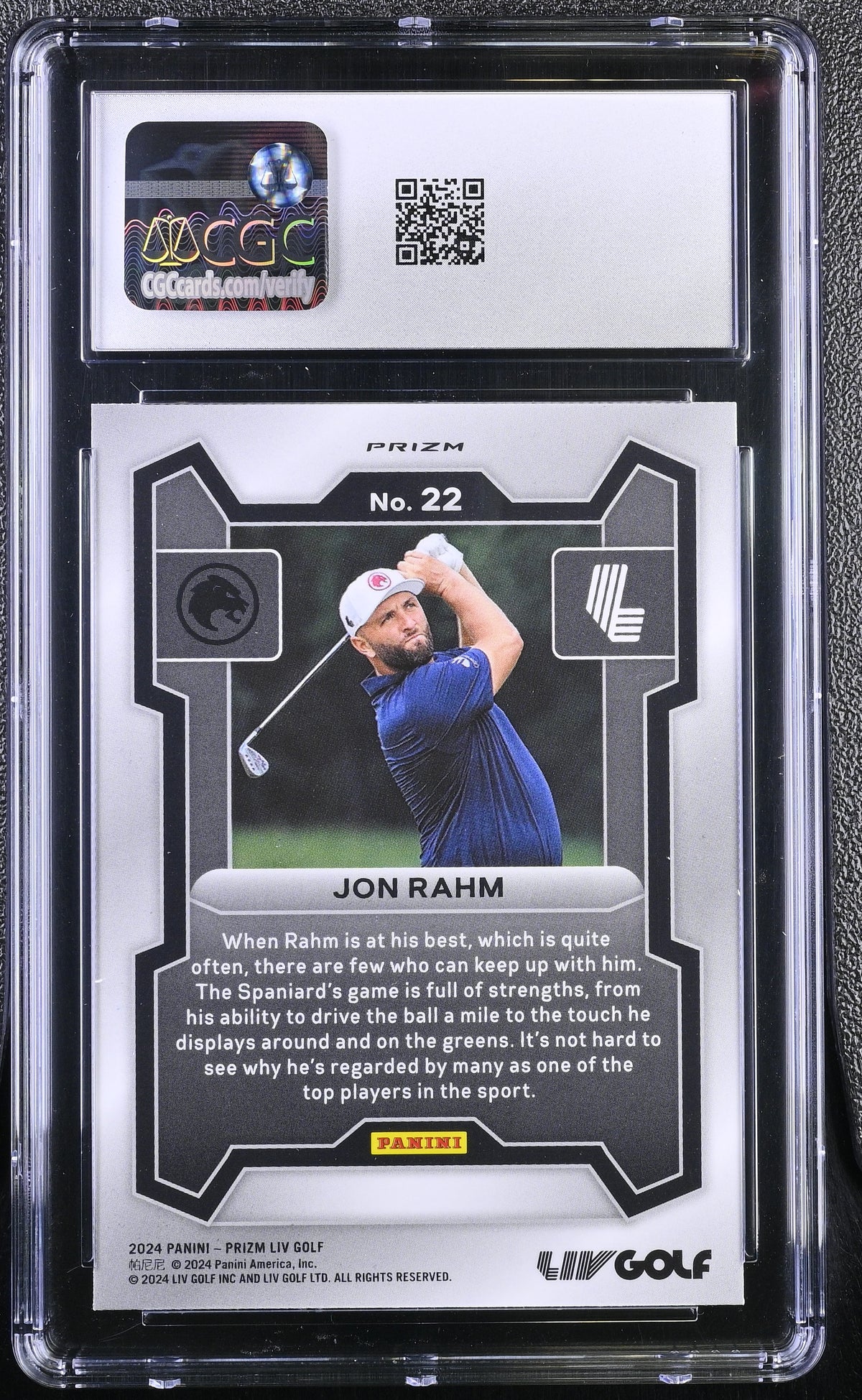 2024 Panini Prizm LIV Golf Jon Rahm Silver Rookie #22 CGC 10