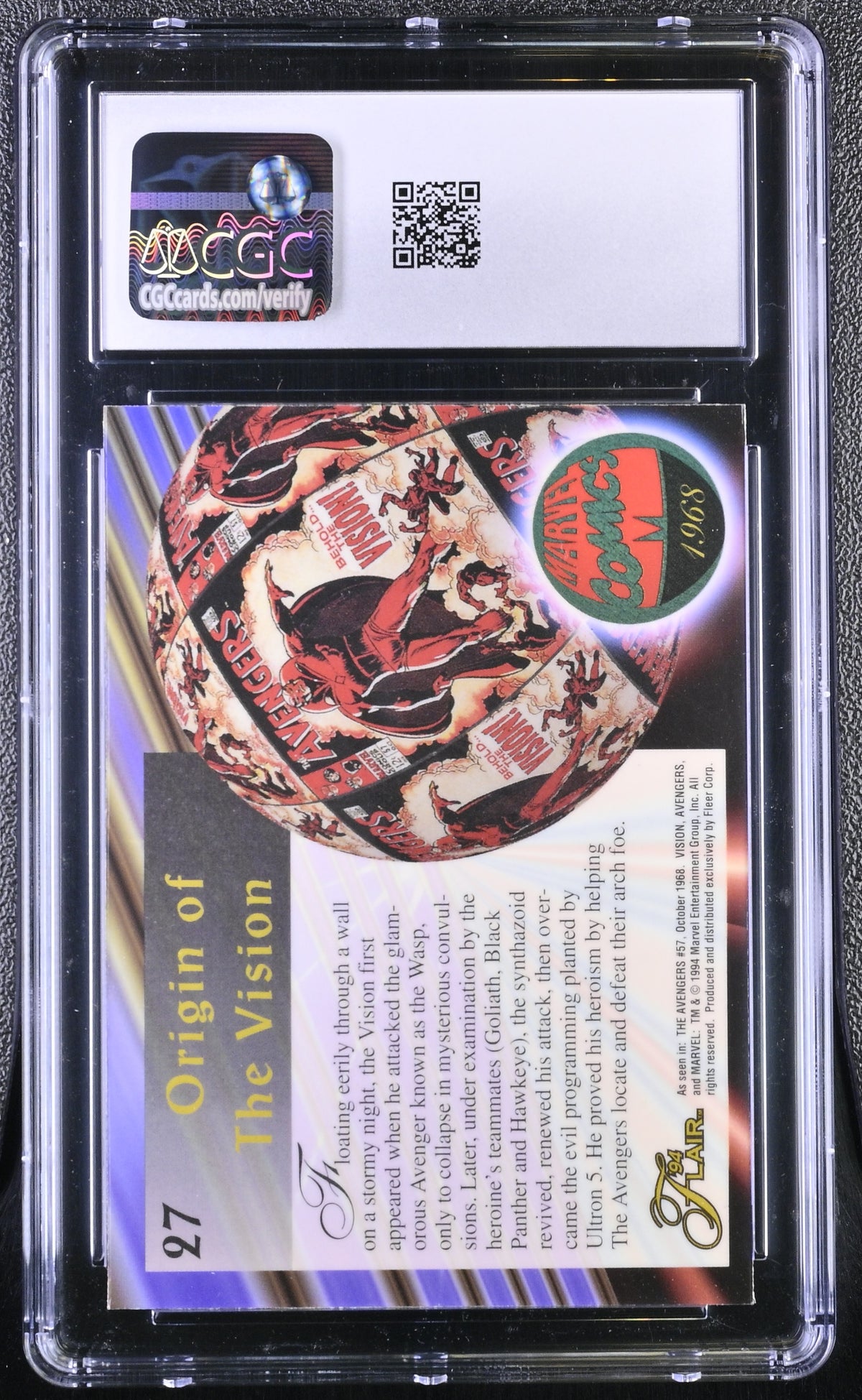 1994 Fleer Flair '94 Marvel Annual Behold the Vision #27 CGC 9.5