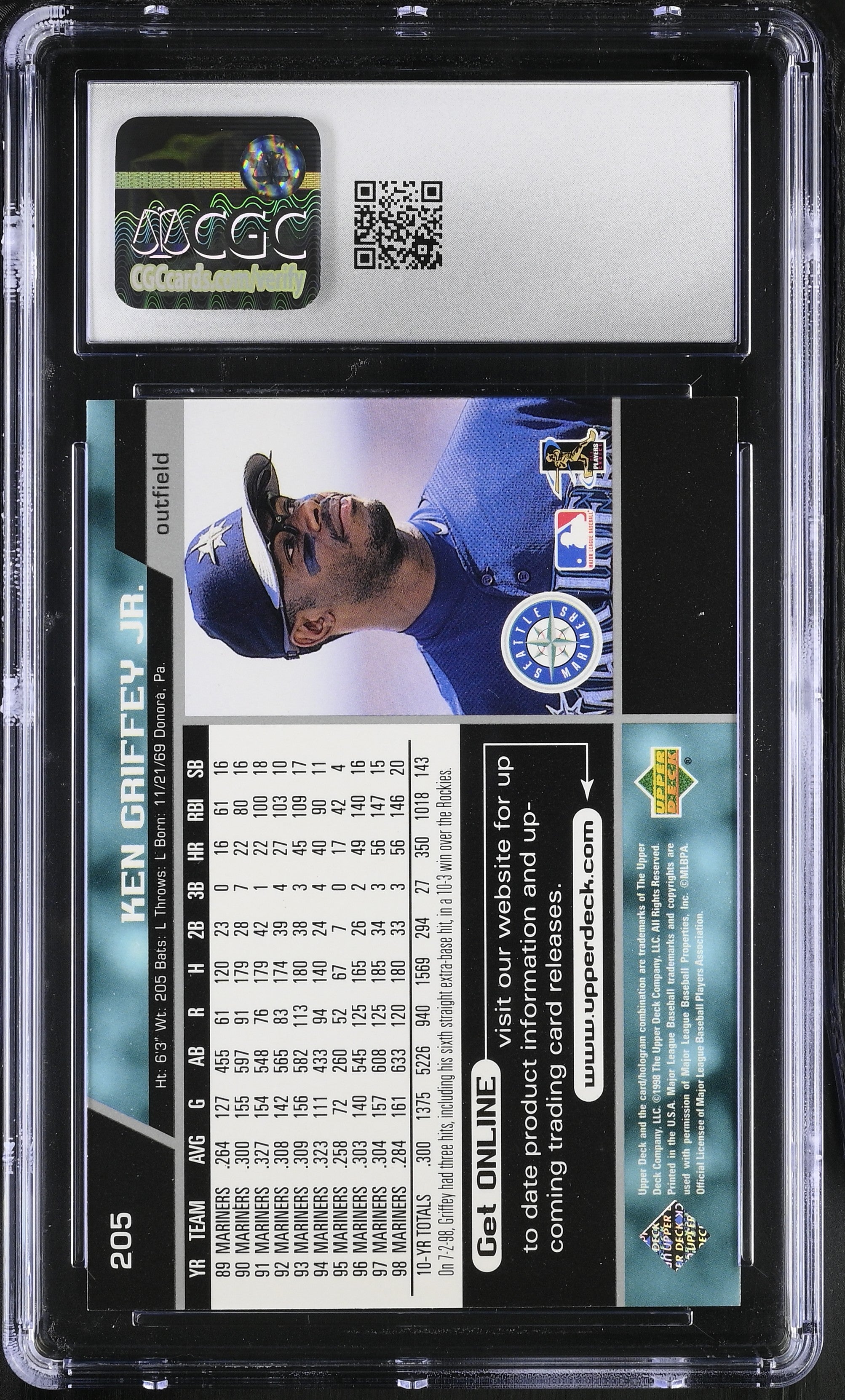 1999 Upper Deck Ken Griffey Jr. #205 CGC 9.5