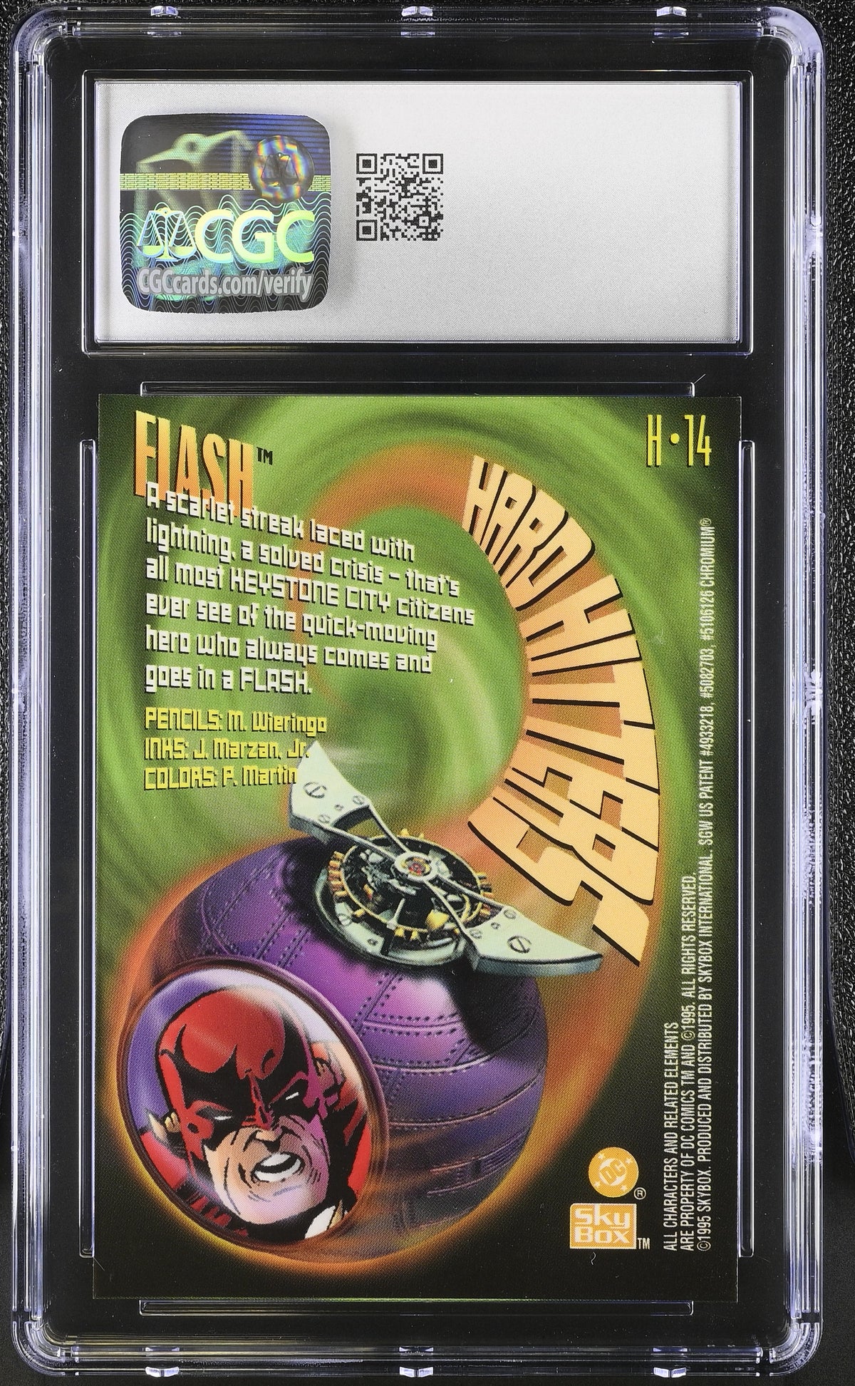1995 Skybox DC Legends Power Chrome Flash Hard Hitters #H-14 CGC 10