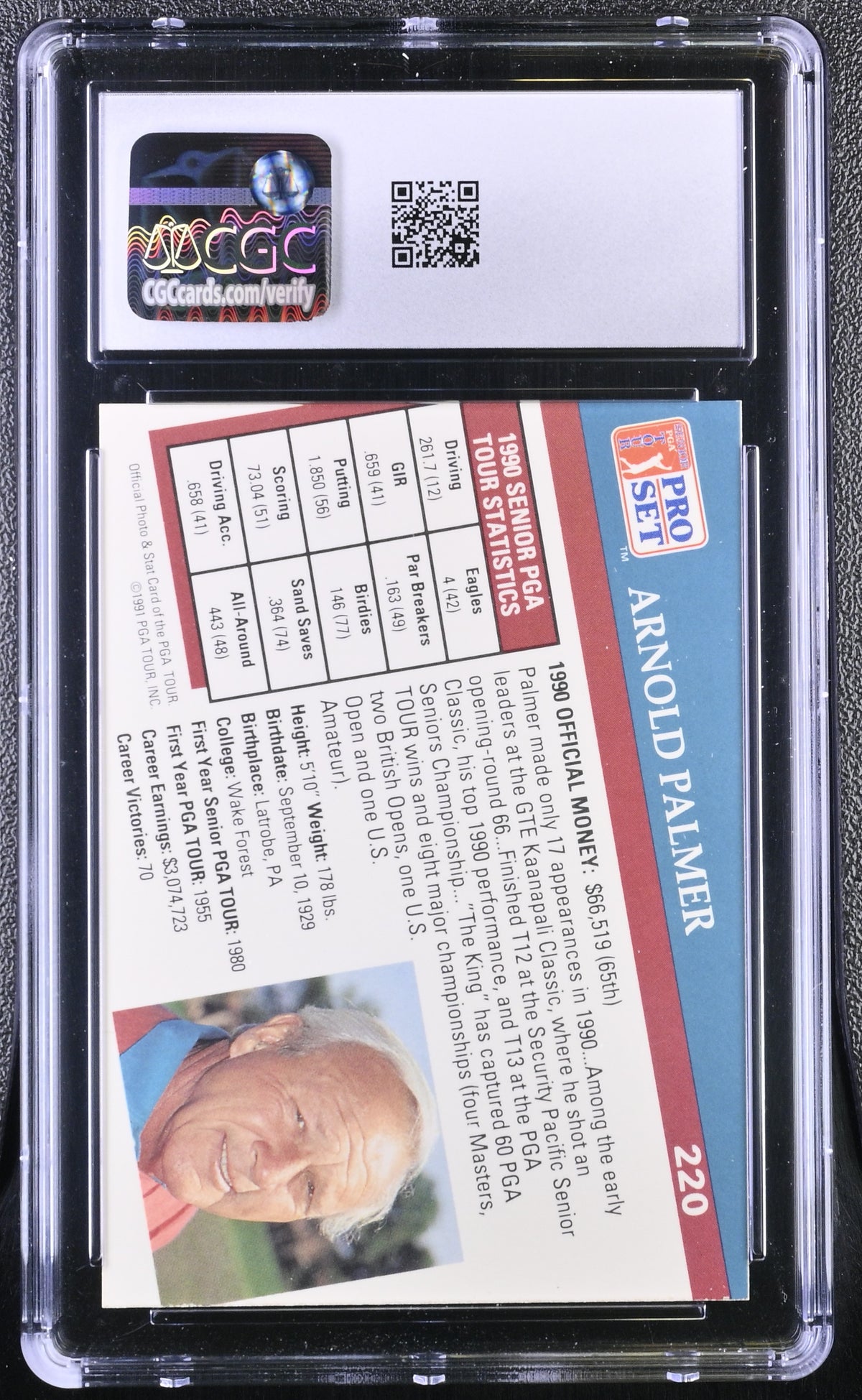 1991 Pro Set Arnold Palmer #220 CGC 9.5