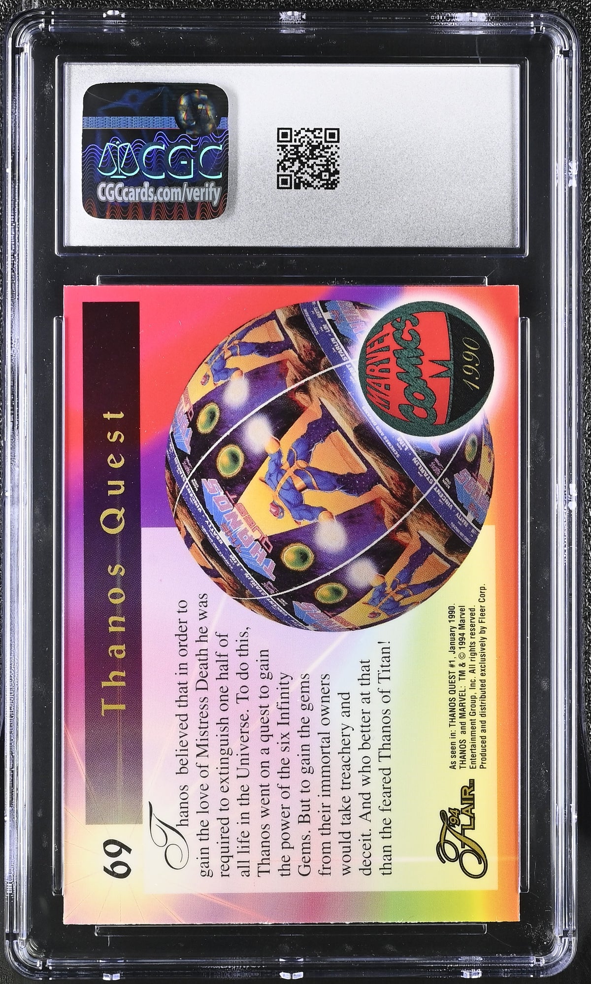 1994 Fleer Flair '94 Marvel Annual Thanos #69 CGC 9.5