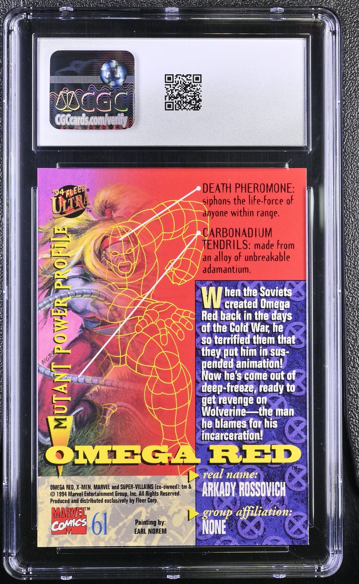 1994 Fleer Ultra X-Men Omega Red #61 CGC 10