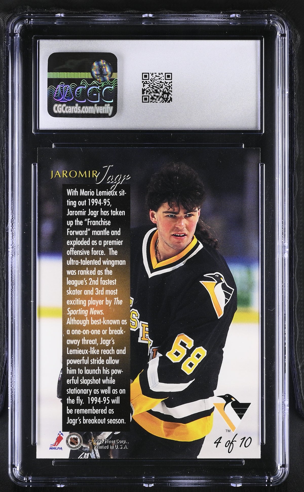1994-95 Fleer Jaromir Jagr Slapshot Artists #4 CGC 9.5 Pittsburgh Penguins