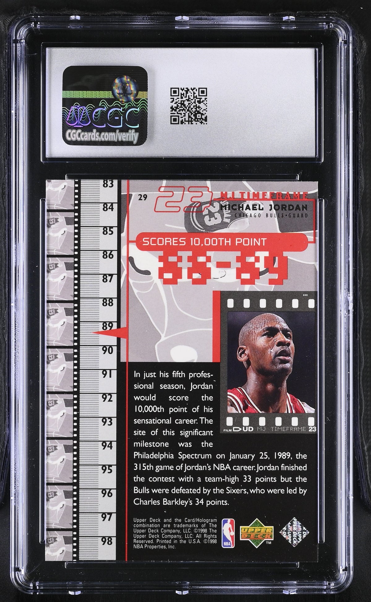 1998 Upper Deck MJ Living Legend Michael Jordan #29 CGC 9 Chicago Bulls