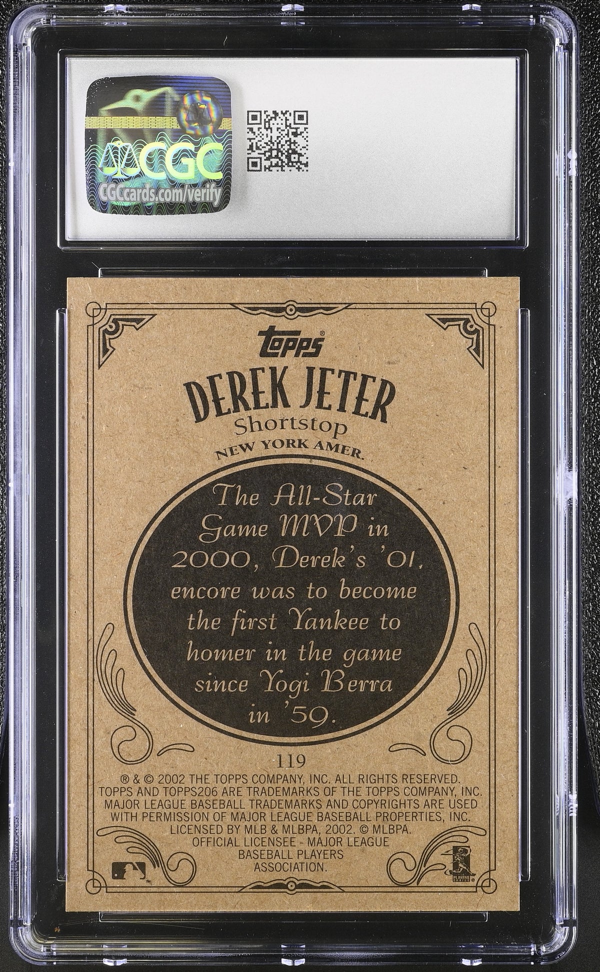 2002 Topps 206 Derek Jeter #119 CGC 10 New York Yankees