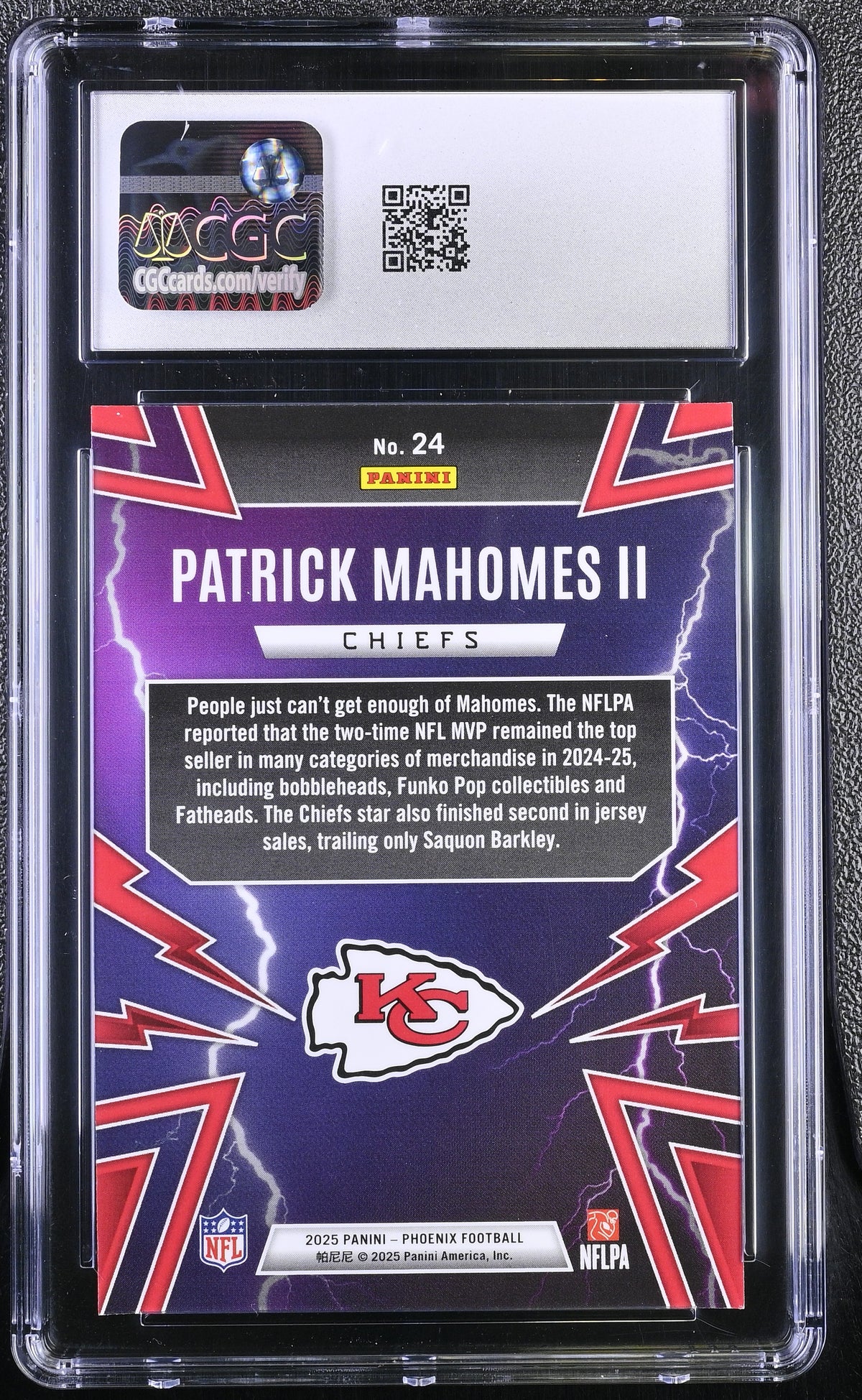 2025 Panini Phoenix Patrick Mahomes II Thunderbirds 24 CGC 10 Kansas City Chiefs