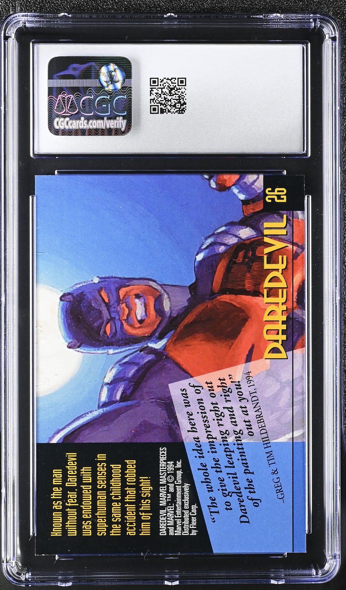 1994 Fleer Marvel Masterpieces Daredevil #26 CGC 9.5