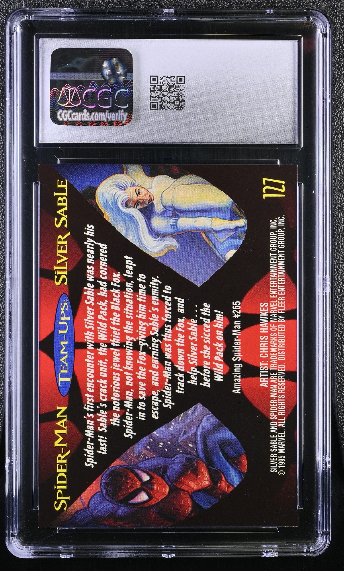 1995 Fleer Ultra Spider-Man Silver Sable #127 CGC 9.5