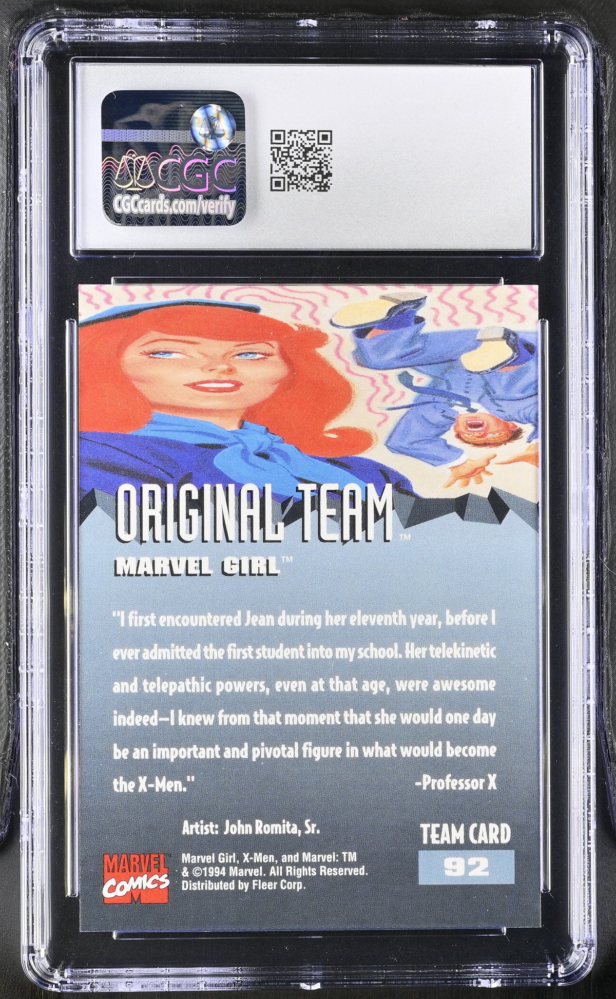 1994 Fleer Ultra X-Men '95 Marvel Girl #92 CGC 10