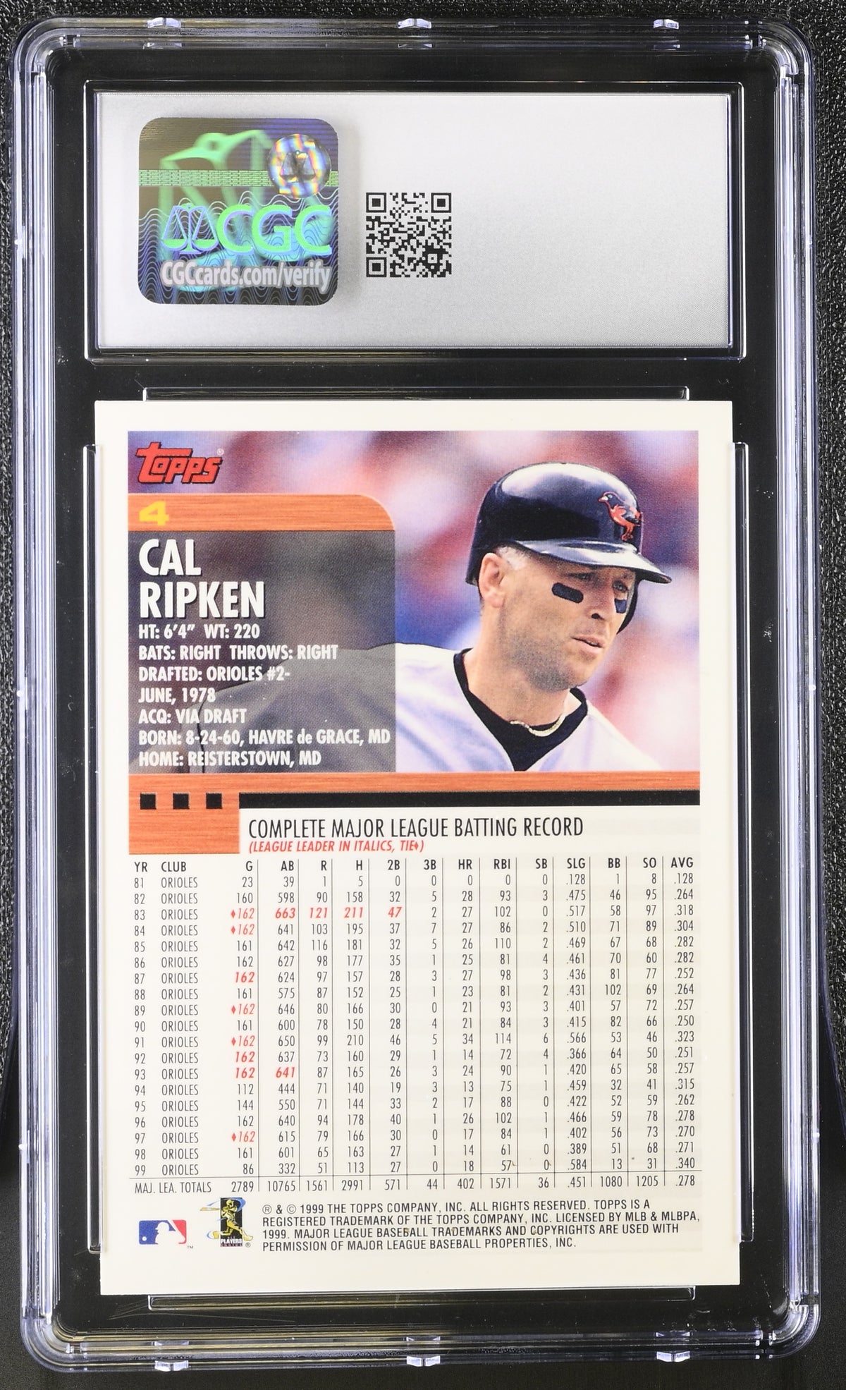 2000 Topps Cal Ripken Jr. #4 CGC 9