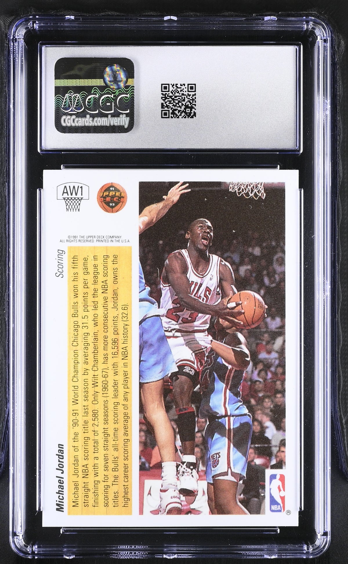 1991-92 Upper Deck Michael Jordan Scoring Award Winner Holograms #AW1 CGC 8