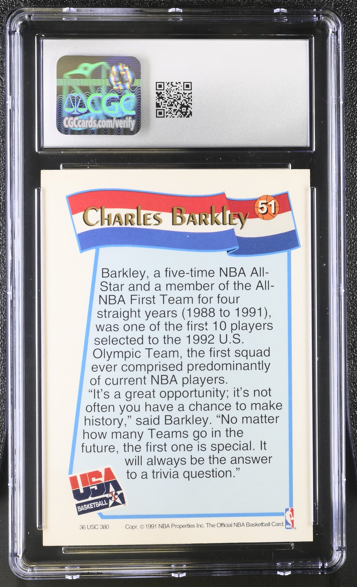 1991-92 Hoops Mcdonald's Charles Barkley USA #51 CGC 9