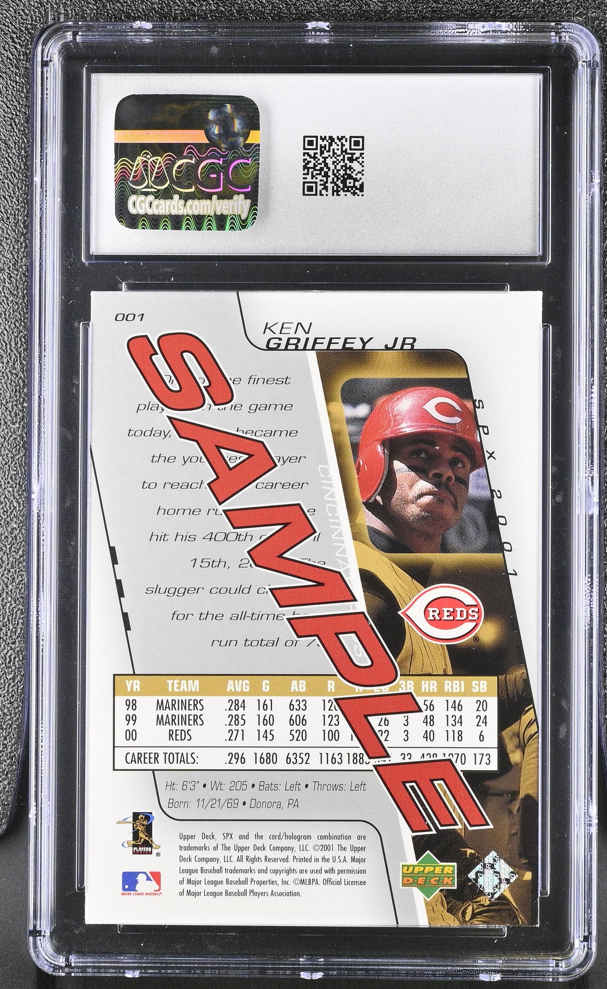 2001 SPX Ken Griffey Jr. Sample #001 CGC 9.5 Cincinnati Reds