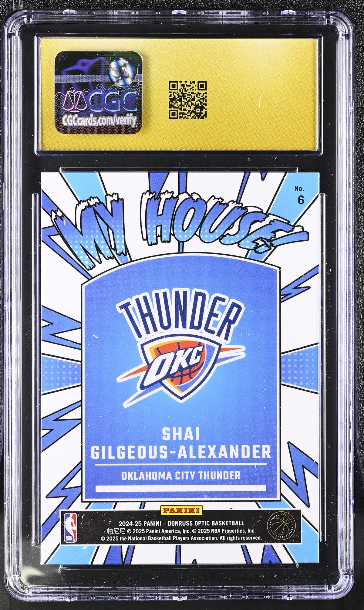 2024-25 Donruss Optic Shai Gilgeous-Alexander My House! #6 CGC 10 Pristine