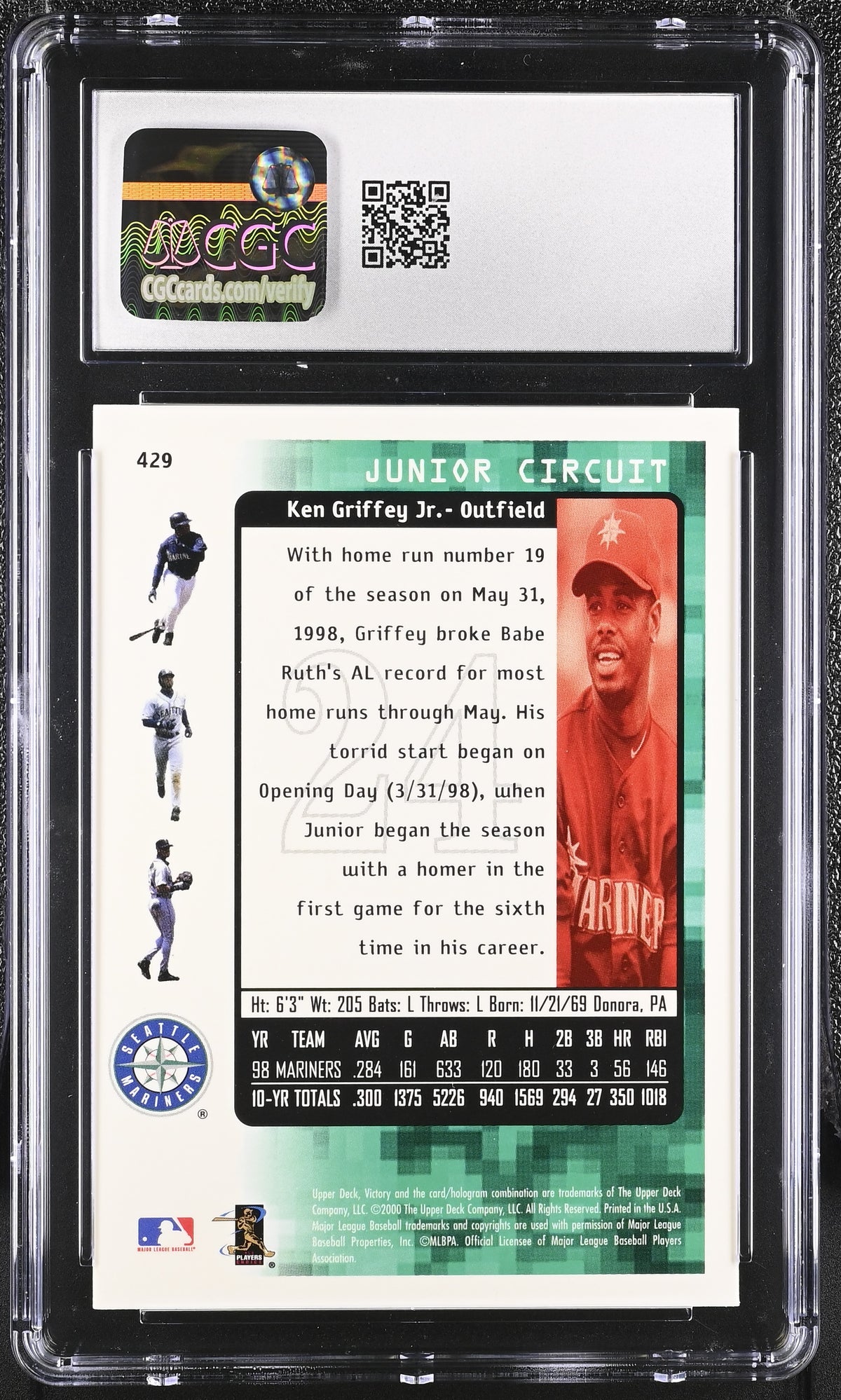 2000 Upper Deck Victory Ken Griffey Jr. #429 CGC 10