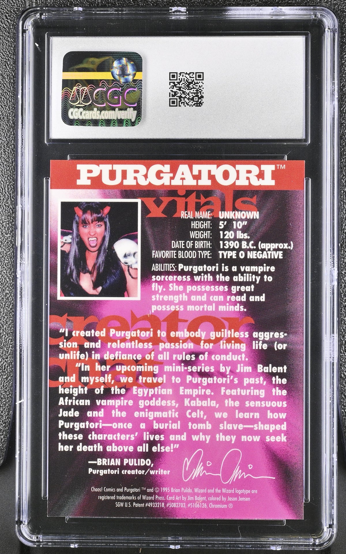 1997 Image Wizard Magazine Series 4 Purgatori Chromium #2 CGC 10
