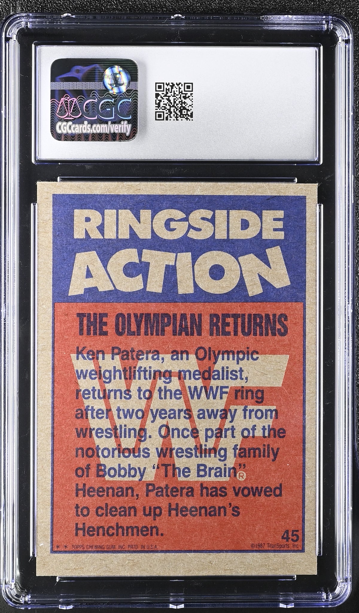 1987 Topps WWF The Olympian Returns Ken Patera #45 CGC 9