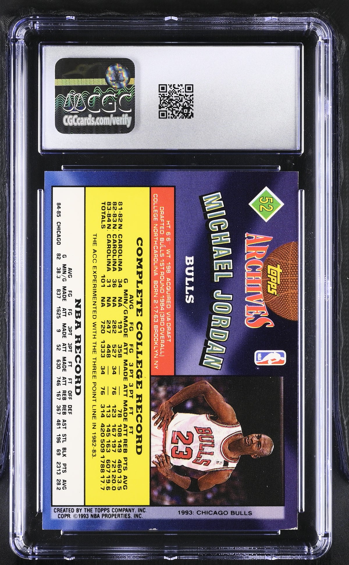 1992-93 Topps Archives Michael Jordan #52 CGC 7 Chicago Bulls