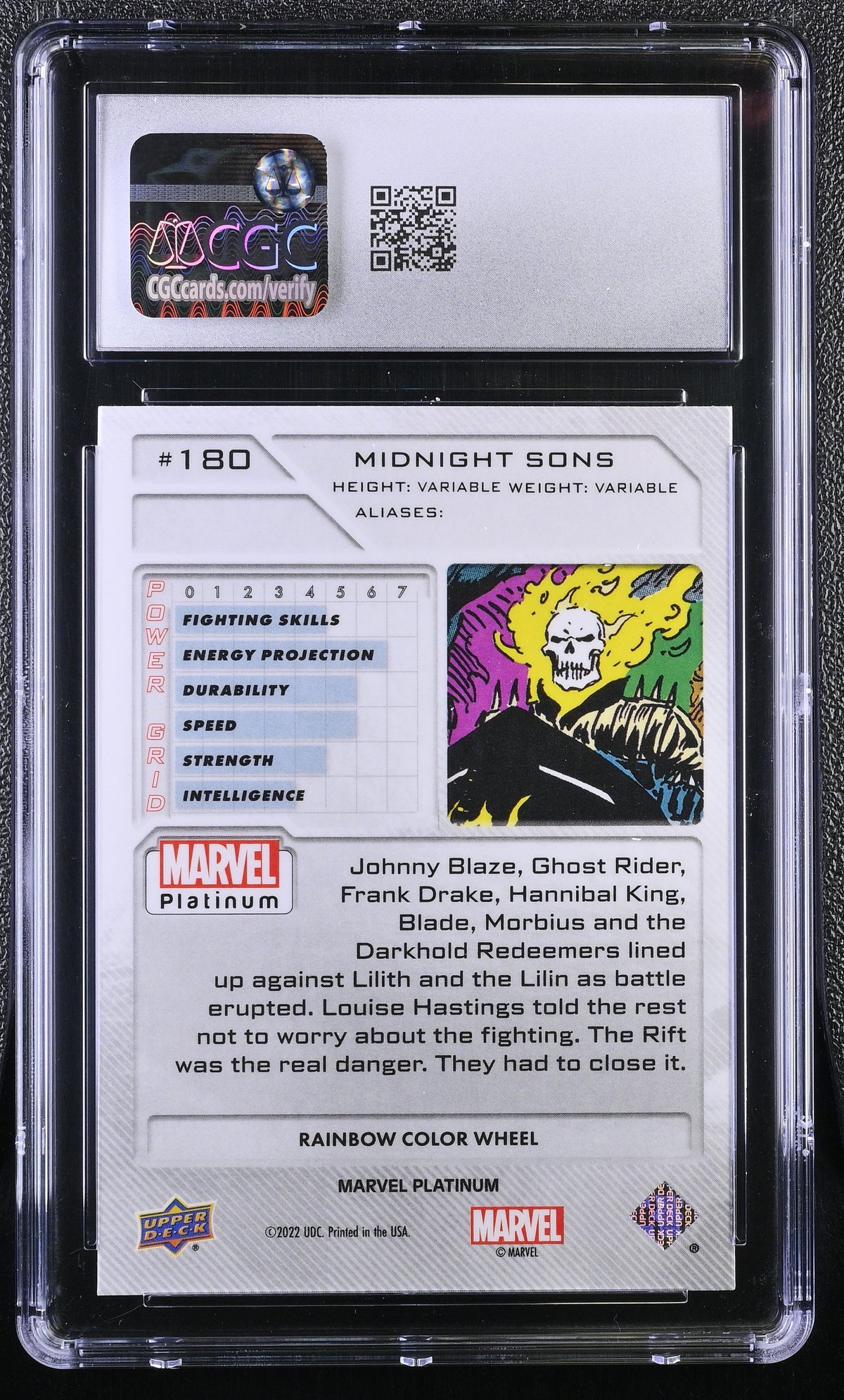 2024 Marvel Platinum Midnight Sons #180 Rainbow Color Wheel CGC 9.5