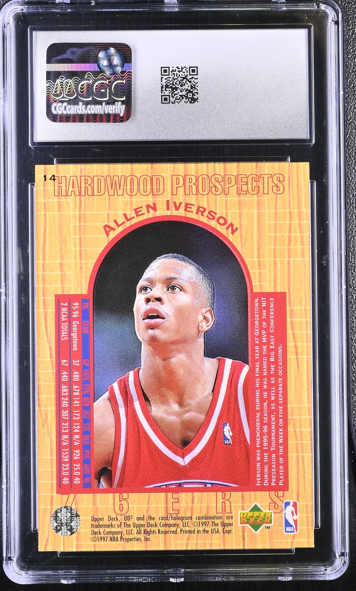 1996-97 Upper Deck Ud3 Allen Iverson Rookie #14 CGC 10 Philadelphia 76ers