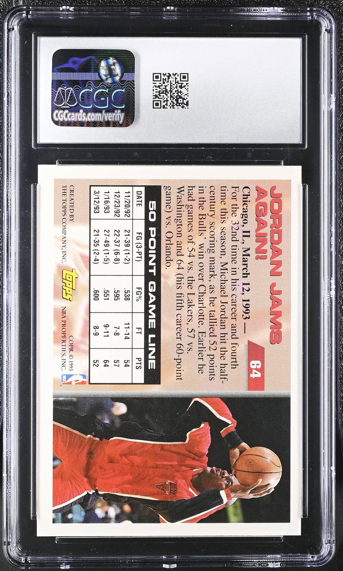 1993-94 Topps Michael Jordan #64 CGC 9 Chicago Bulls