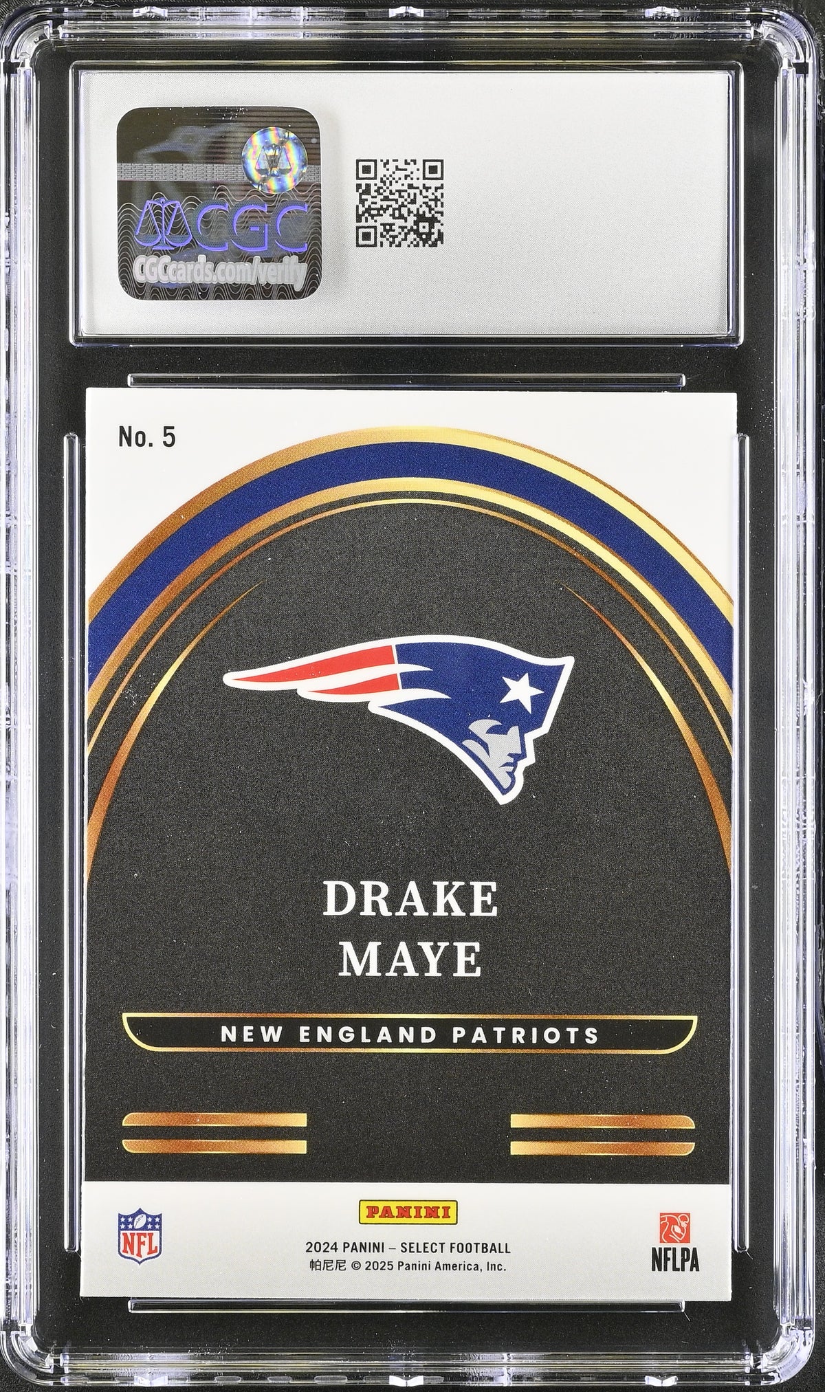 2024 Panini Select Drake Maye Rookie Future #5 CGC 9.5 New England Patriots