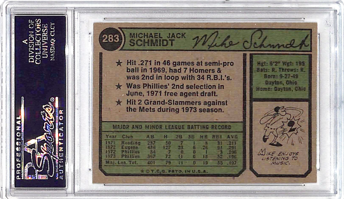 1974 Topps Mike Schmidt #283 PSA 7 Philadelphia Phillies