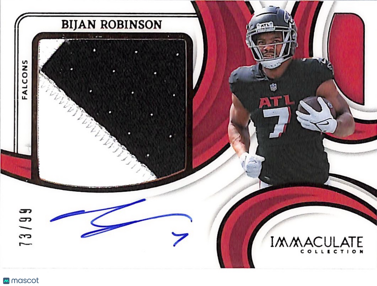 2024 Immaculate Collection Bijan Robinson /99 Autograph Patch #PPA-BRN Falcons