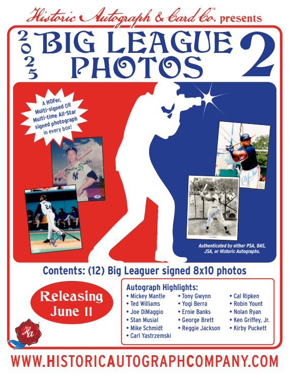 2025 Historic Autographs Big League Photos Autograph Edition Series 2 Baseball Box