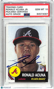 2018 Topps Living Set Ronald Acuna JR Auto Autograph #19 PSA Authentic Braves