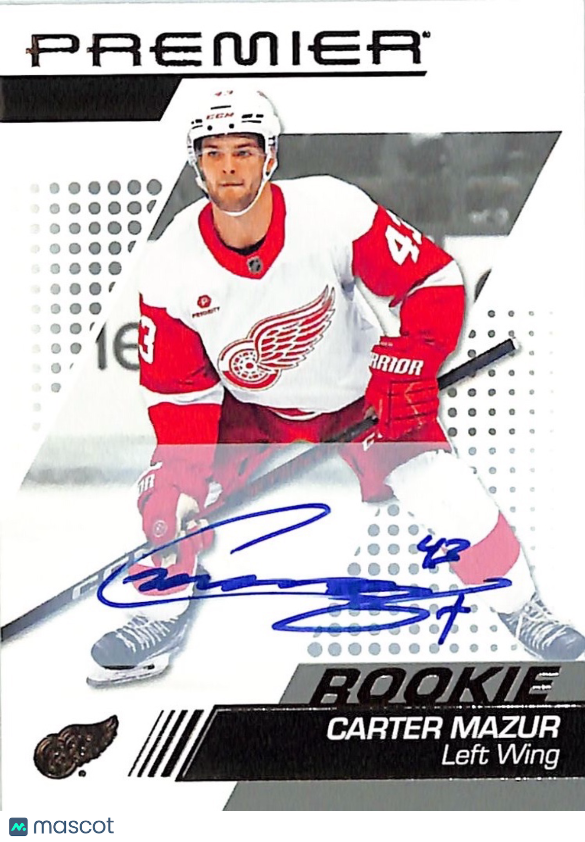 2025-26 Upper Deck Premier Hockey Carter Mazur Auto Rookie #116 Red Wings