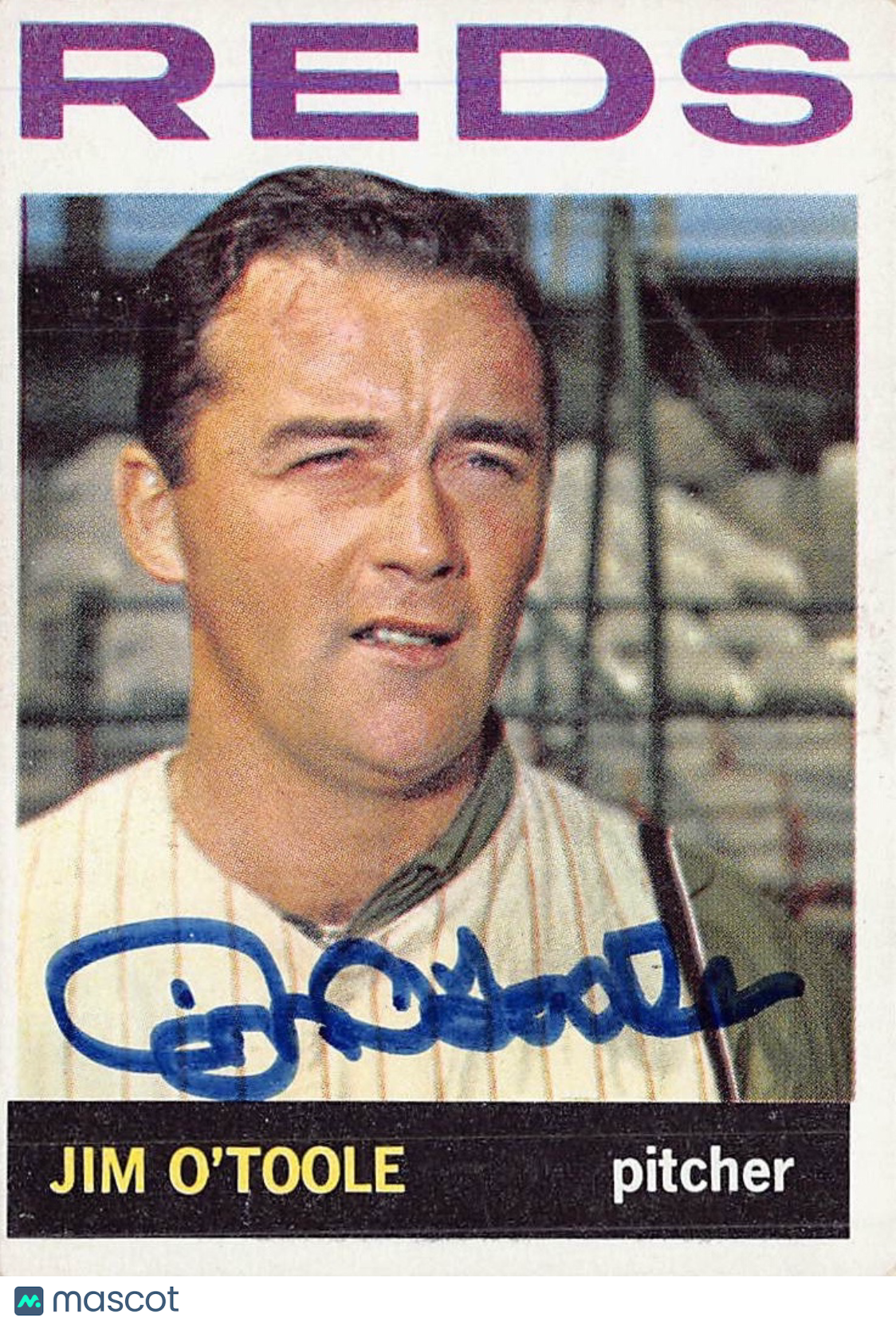 1964 Topps Jim O'Toole Autograph #185 Cincinnati Reds