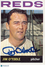 1964 Topps Jim O'Toole Autograph #185 Cincinnati Reds