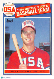 1985 Topps Mark McGwire Rookie #401 United States Baseball Team