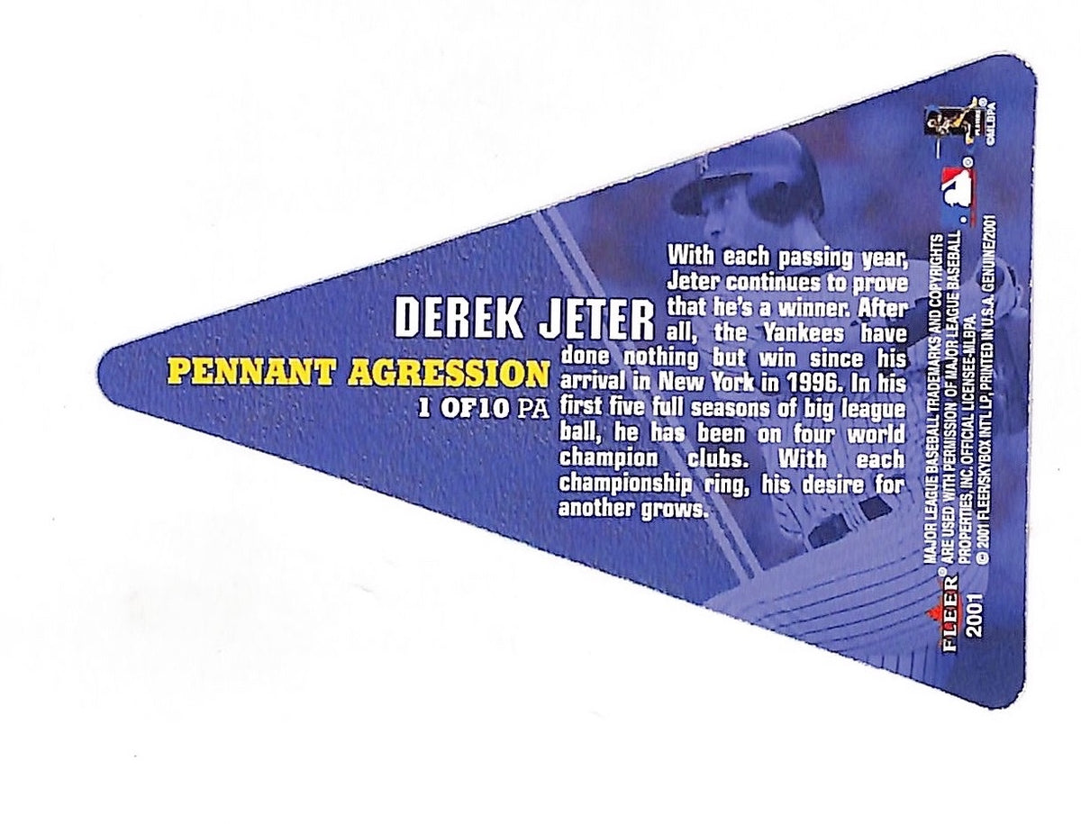 2001 Fleer Genuine Pennant Agression Derek Jeter #1 PA New York Yankees