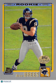 2001 Topps Drew Brees Collection Rookie #328 San Diego Chargers