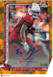 2025 Topps Chrome Will Johnson Gold Sapphire Auto /50 Rookie RC #RA-WJ Cardinals