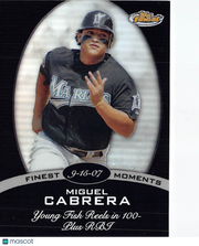 2008 Topps Finest Moments Miguel Cabrera Black Refractor /99 #FM-JMC Marlins