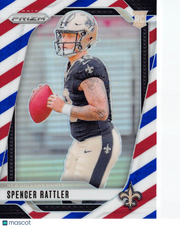 2024 Panini Prizm Spencer Rattler Red White and Blue Rookie RC #388 Saints