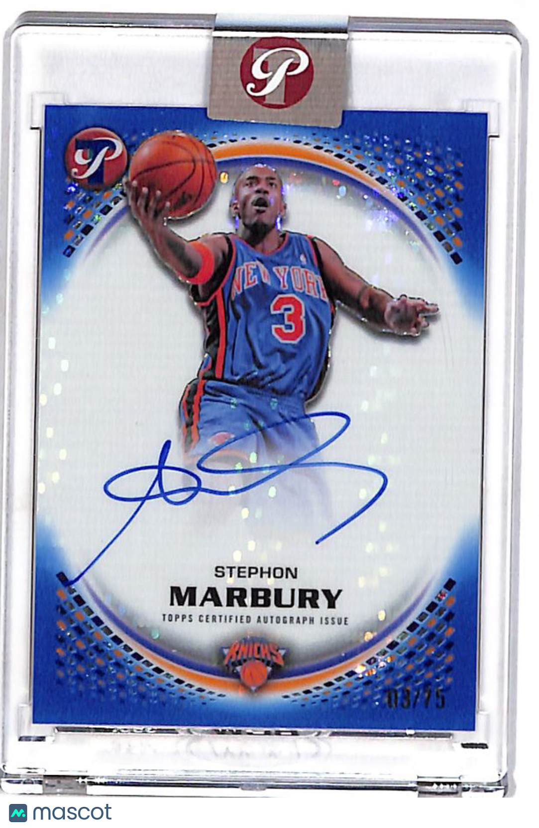 2025-26 Topps Pristine Stephon Marbury Autograph Blue /75 #PA-SM New York Knicks