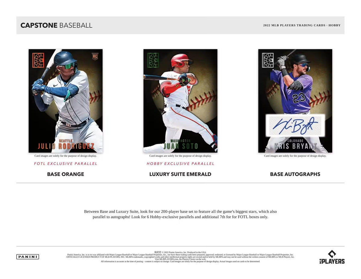 2022 Panini Capstone Baseball 1st Off The Line Hobby Box