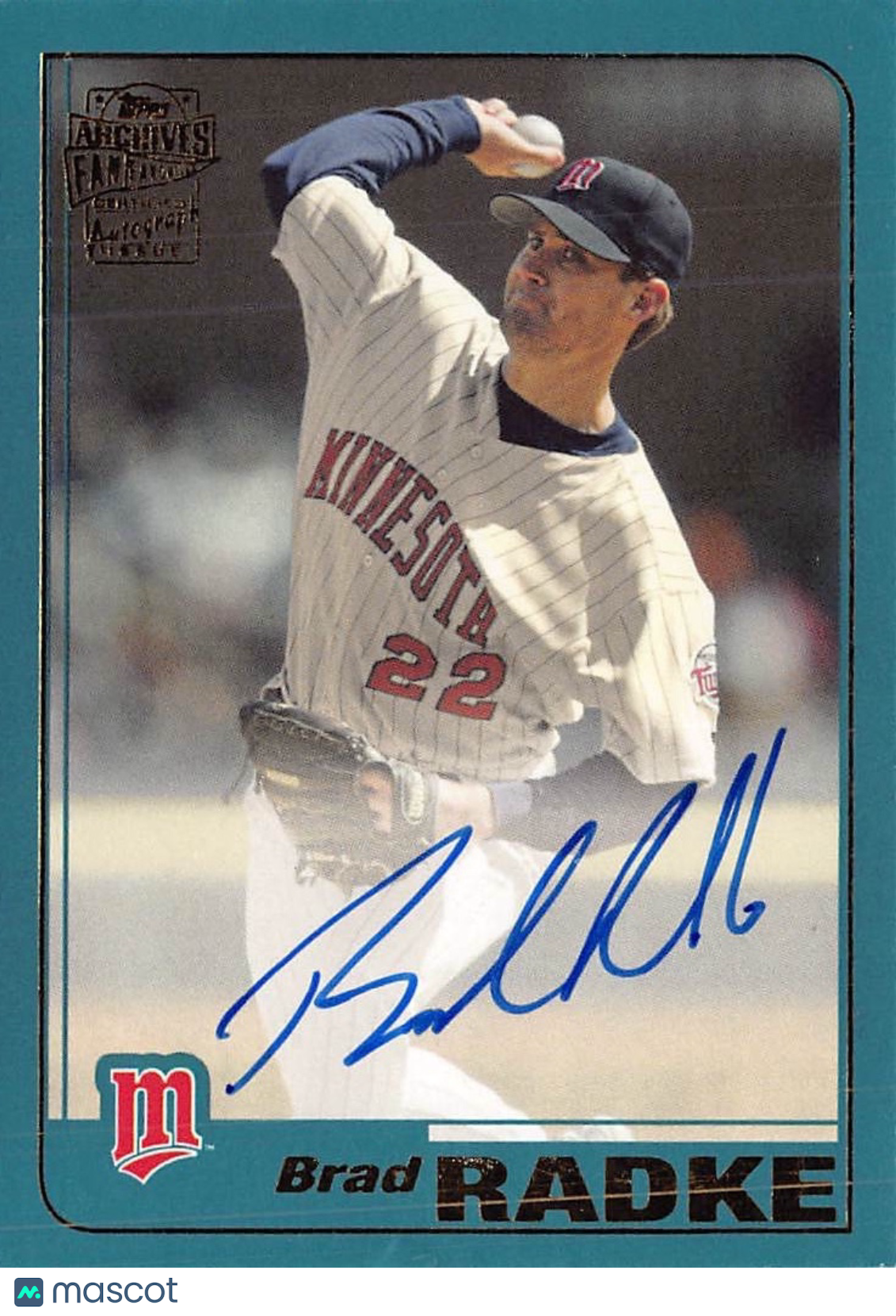 2018 Topps Archives Fan Favorites Autographs Brad Radke #FFA-BR Minnesota Twins